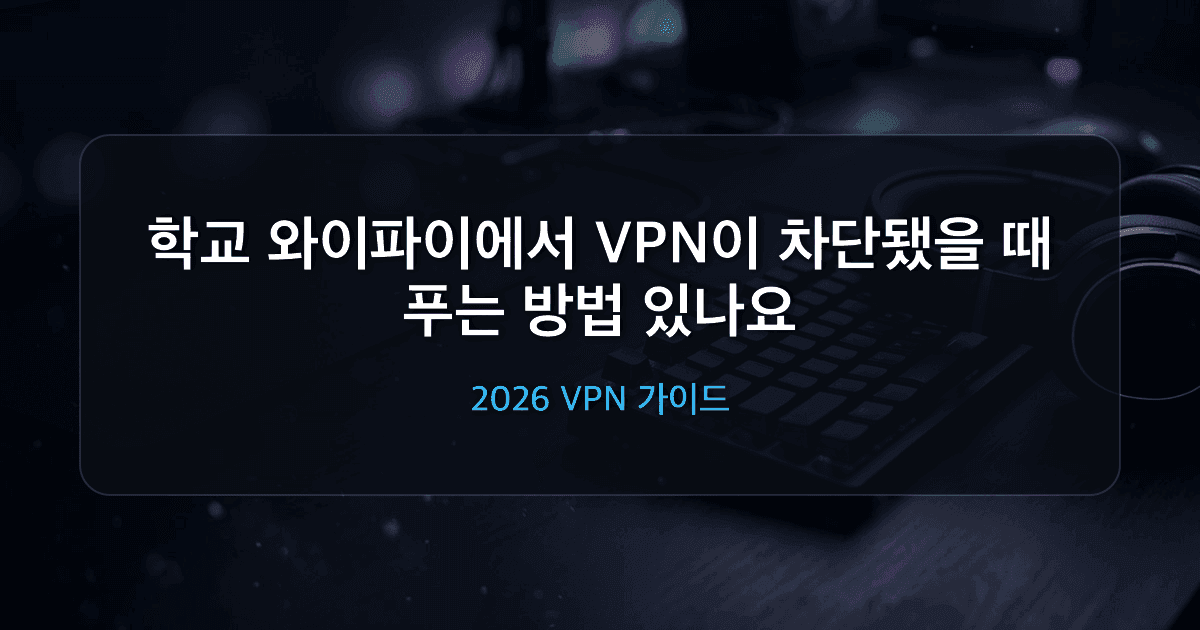 학교 와이파이에서 VPN이 차단됐을 때 푸는 방법 2026